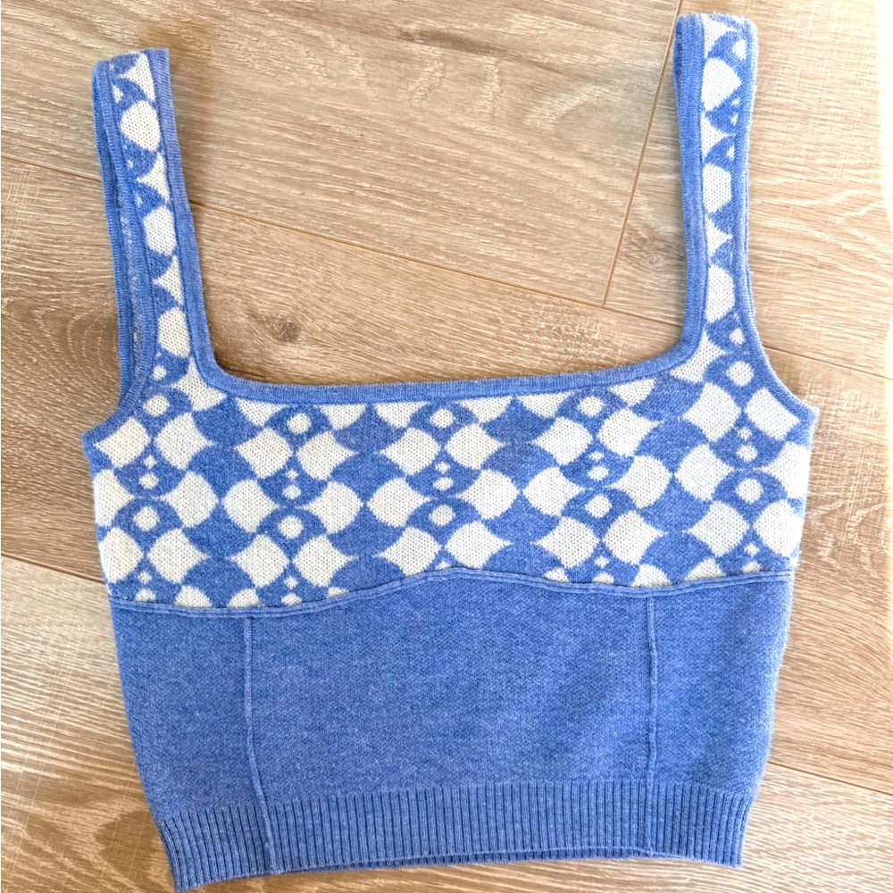 Knit Blue Crop Top